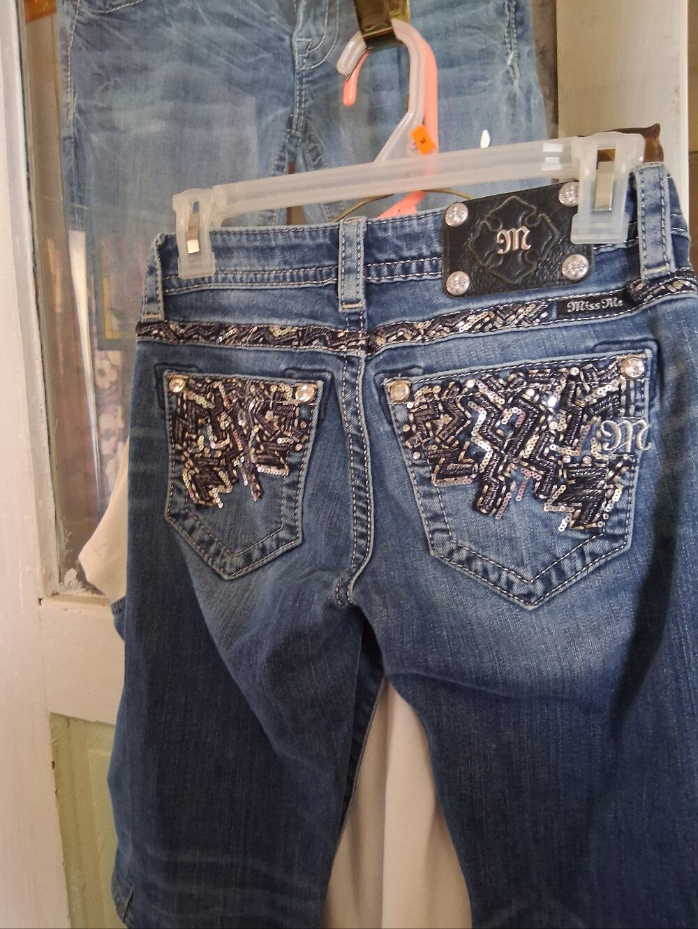 Miss Me Blue Embellished Back-Pocket Bootcut Jeans 24x30